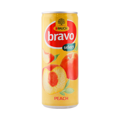 Bravo peach 0.25 l can