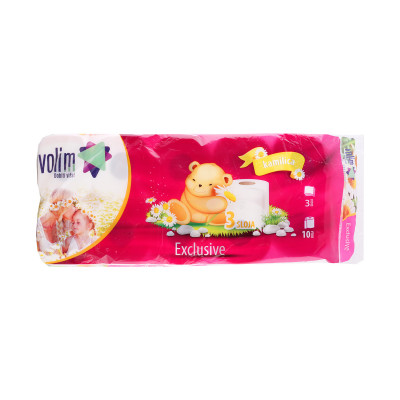 Toilet paper three-layer exclusive camomile 10 pieces Volim