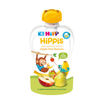 Fruit in a tube apple, pear, banana 100 g 4 months Hipp