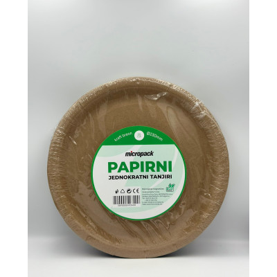 Brown paper plates 25pcs FI 230mm Micropack