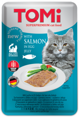 Cat food salmon with eggs in jelly 100g Tomi