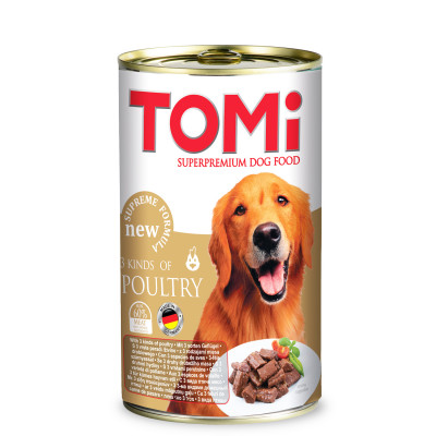 Dog food 3 types of poultry 1.2kg Tomi