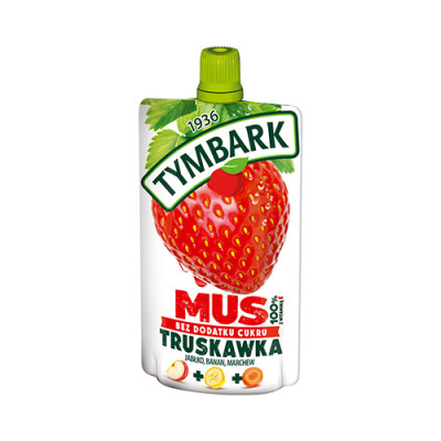 Fruit mousse strawberry 100% without added sugar 120g Tymbark