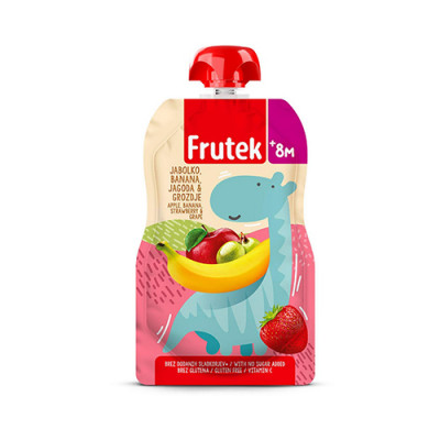 Frutek Porridge Pouch Apple Banana Strawberry 100g Fructal