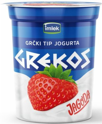 Grekos yogurt strawberry 400g cup Suboticka mlekara
