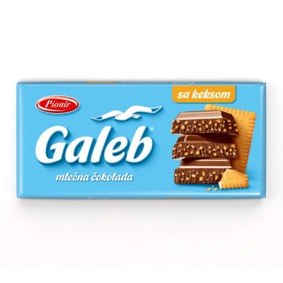 Milk chocolate with biscuit 170g Pionir