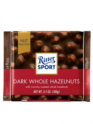 Ritter sport black chocolate with whole hazelnuts 100g