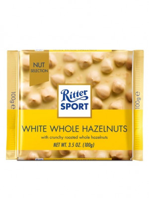 Ritter sport white whole hazelnuts 100g
