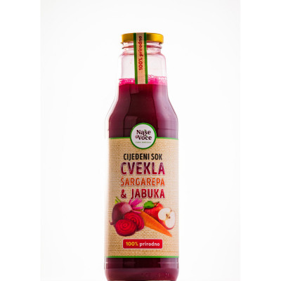 Squeezed beetroot carrot and apple juice 0.75l Nase Voce