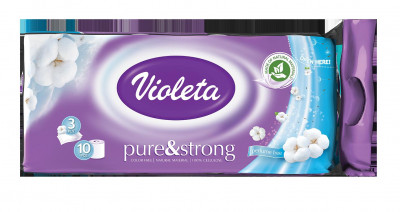 Toilet paper 10/1 pure&strong 3sl. premium Violeta
