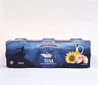 Tuna pieces in sunflower oil 3x80 g Atlantic Prima