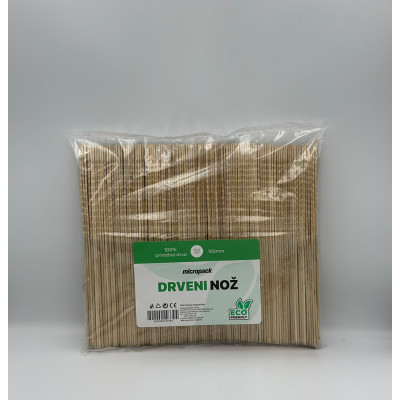 Wooden knife 165mm 100pcs Micropack